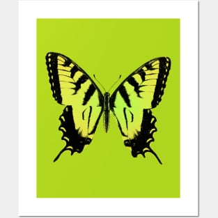 Neon Green Lime Butterfly Bright Bold Colors Posters and Art